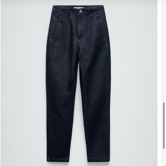 Zara Denim - ZARA Z1975 Dark Wash High Rise Tailored Fit Jeans